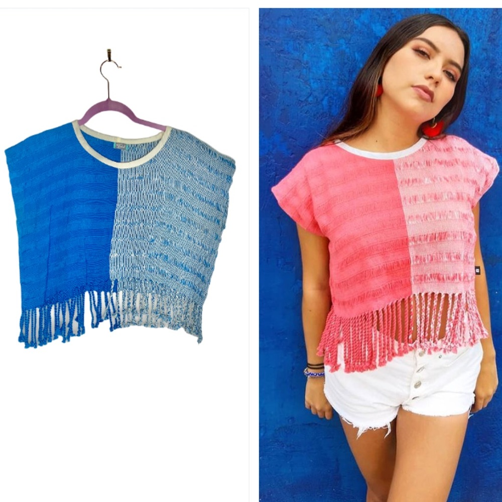 embroidered tassel Top coverUp